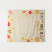 Aardige herfst pompoen verjaardags achtergrond voo wandkleed (Voorkant (horizontaal))