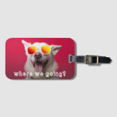 Aardige Hond Foto Bagagelabel (Voorkant (horizontaal))