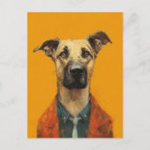 Aardige hond in een pak briefkaart (Voorkant)