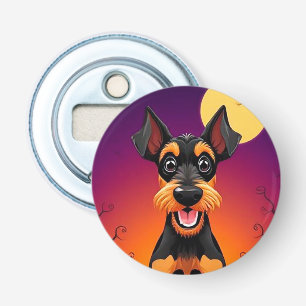 Aardige hond in Halloween scène Button Flesopener