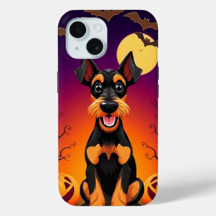 Aardige hond in Halloween scène iPhone 15 Case