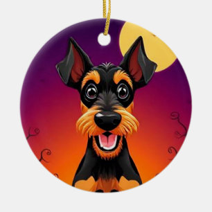 Aardige hond in Halloween scène Keramisch Ornament