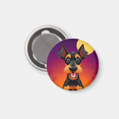 Aardige hond in Halloween scène Magneet (Voorkant / Achterkant)