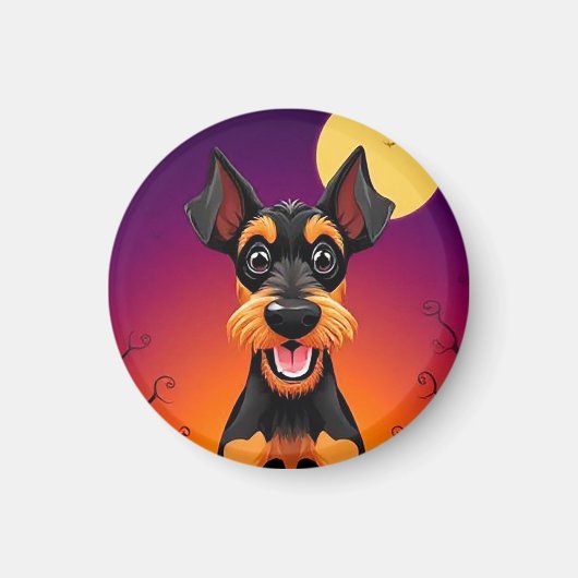Aardige hond in Halloween scène Magneet (Voorkant)