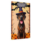 Aardige hond met heksenhoed klembord (Rechts)