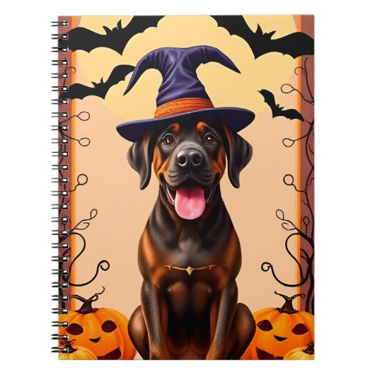 Aardige Hond met Heksenhoed Notitieboek (Voorkant)