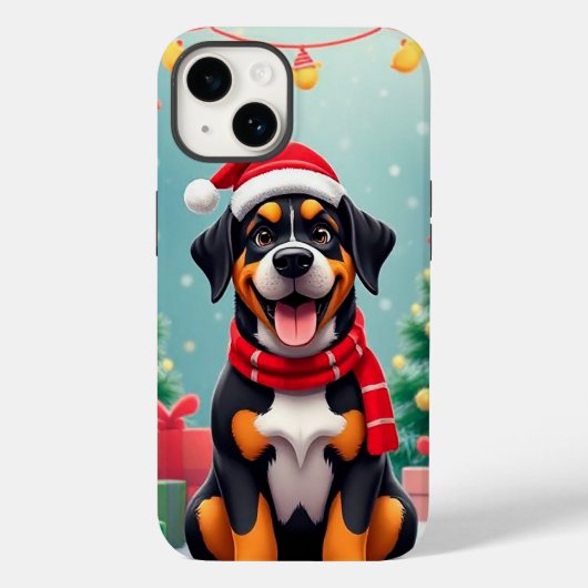 Aardige hond met kerstmuts Case-Mate iPhone case (Achterkant)