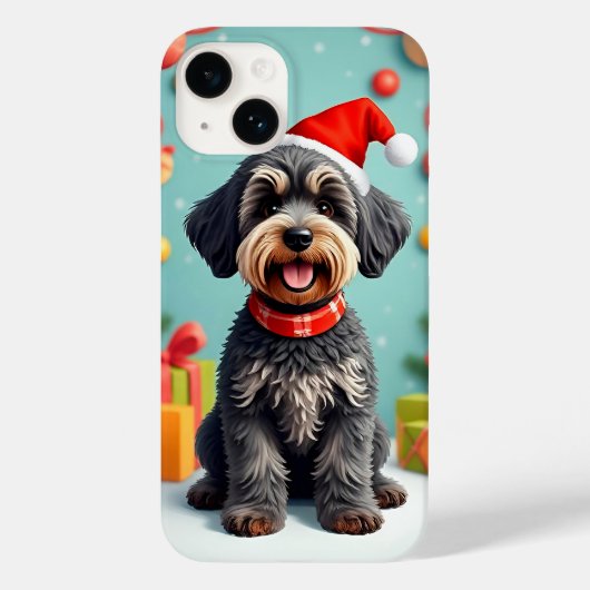 Aardige hond met kerstmuts Case-Mate iPhone case (Achterkant)