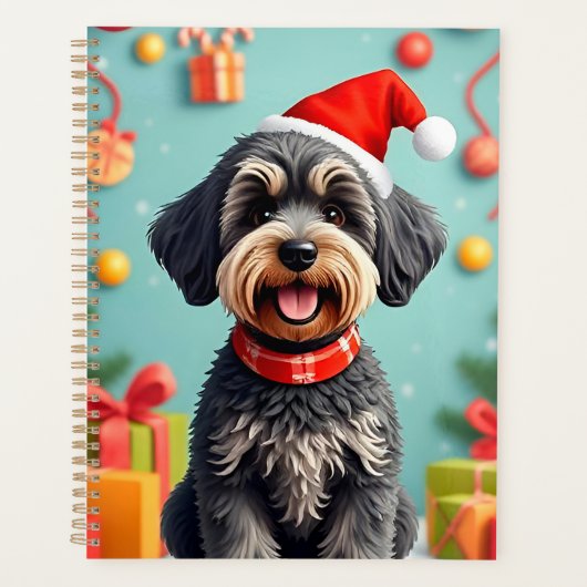 Aardige hond met kerstmuts planner (Voorkant)
