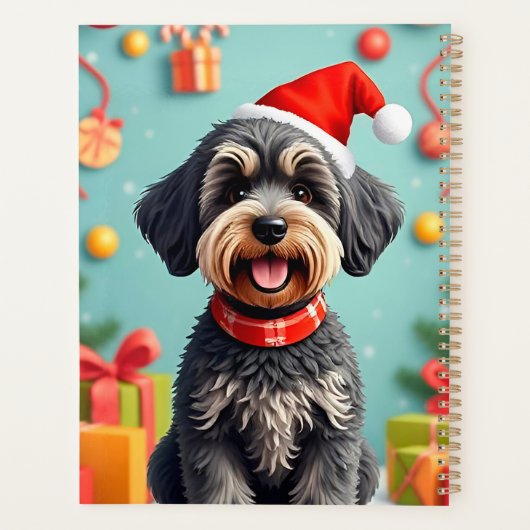 Aardige hond met kerstmuts planner (Achterkant)