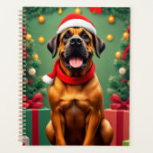 Aardige hond met kerstmuts planner (Voorkant)