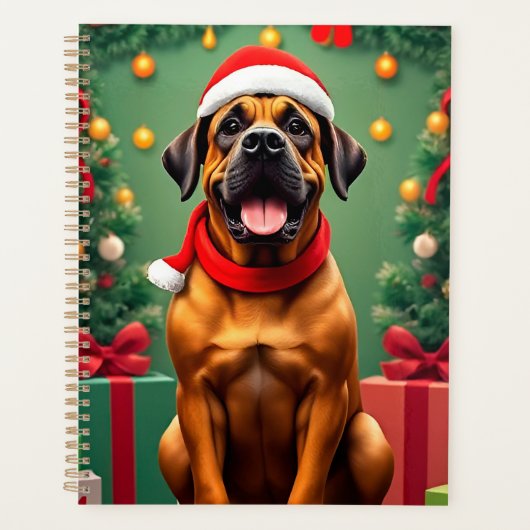 Aardige hond met kerstmuts planner (Voorkant)