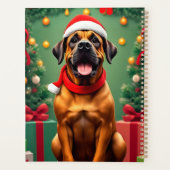 Aardige hond met kerstmuts planner (Achterkant)