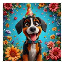 Aardige hond viert verjaardagsfeestje