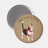 Aardige Huilende Beagle Persoonlijk Magneet (Voorkant / Achterkant)