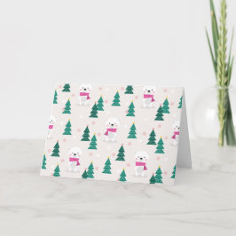 Aardige Ijsbeer En Kerstboom Kaart
