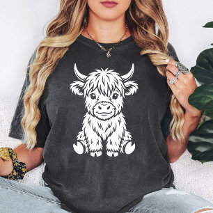Aardige Illustratie van Witte Hoogland Koe Kalvere T-shirt