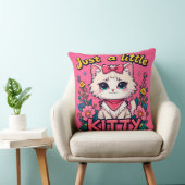 Aardige Illustratie van Witte Kitten Kussen (Stoel)