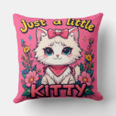 Aardige Illustratie van Witte Kitten Kussen (Achterkant)