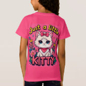 Aardige Illustratie van Witte Kitten T-shirt (Achterkant)
