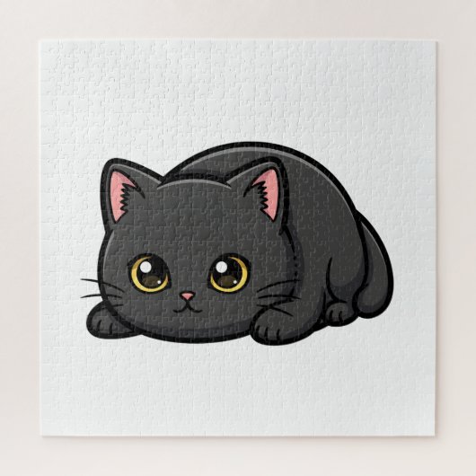 Aardige Illustratie van Zwarte Kat Legpuzzel (Verticaal)