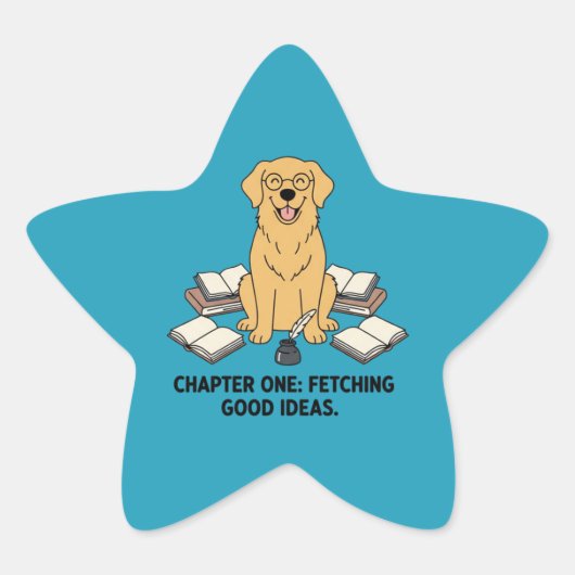 Aardige Journaling Goud Retriever Puppy Ster Sticker (Voorkant)