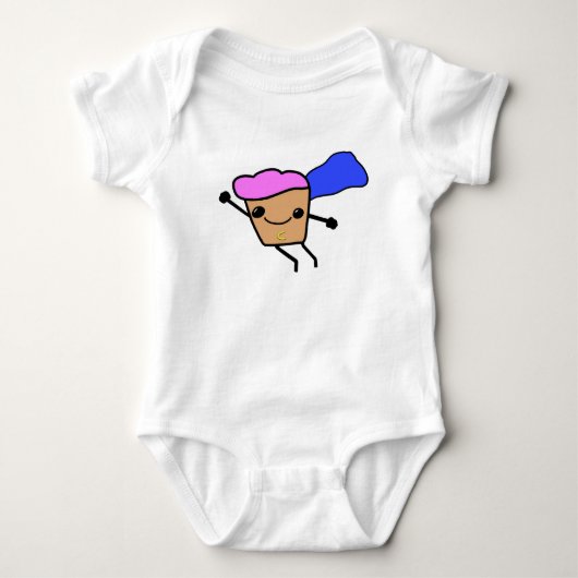 Aardige Kapitein Cupcake Superheld Schattig Kinder Romper (Voorkant)