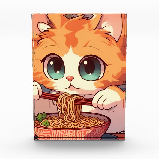Aardige kat die Ramen eet Fotoblokken (Voorkant)