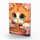 Aardige kat die Ramen eet Fotoblokken (Rechts)
