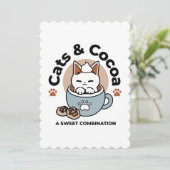 Aardige kat in mok vakantiedesign - Kat & Cocoa Feestdagenkaart (Staand voorkant)