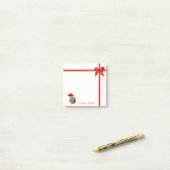 Aardige kat met kerstmanhoed, rode strik - geperso post-it® notes (Op bureau)