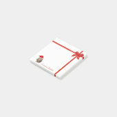 Aardige kat met kerstmanhoed, rode strik - geperso post-it® notes (Schuin)