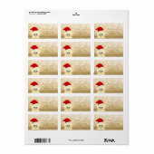 Aardige kat met kerstmuts, glinsterende bokeh etiket (Full Sheet)