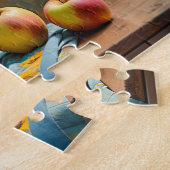 Aardige kat met zonnebloemboeket legpuzzel (Zijkant)