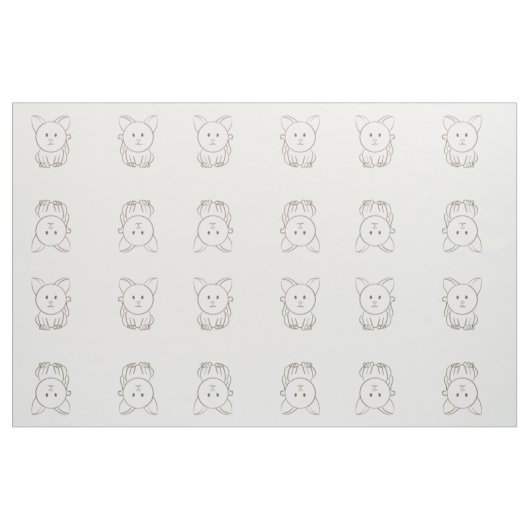 Aardige kat schets stof (Fat Quarter)