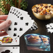 Aardige Katachtige Ruimtevaarder Pokerkaarten (Insitu)