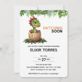 Aardige Kawaii Baby Dinosaur die uit het Ei komt Kaart (Voorkant)