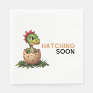 Aardige Kawaii Baby Dinosaur Komt Uit Het Ei Servet