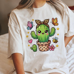 Aardige Kawaii Cactus Tuinontwerp Tri-Blend Shirt