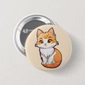 Aardige Kawaii Kitten Ronde Button 5,7 Cm (Voorkant /achterkant)