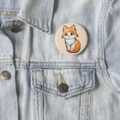 Aardige Kawaii Kitten Ronde Button 5,7 Cm (In situ)