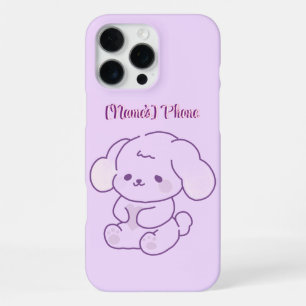 Aardige Kawaii Pastel Paarse Fluffy Puppydog Honde iPhone 16 Pro Max Hoesje