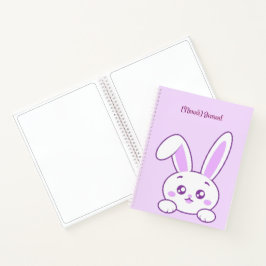 Aardige Kawaii Pastel Paarse Kijkende Konijn Op Ma Notitieboek
