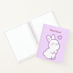 Aardige Kawaii Pastel Paarse Konijn Naar Boven Aan Notitieboek