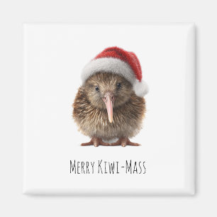 Aardige Kerst Kiwivogel, op maat Magneet