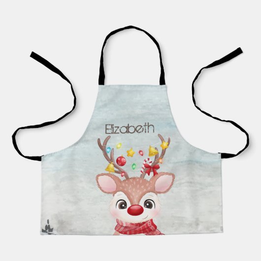 Aardige Kerst Rendieren Schort (Voorkant)