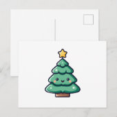 Aardige Kerstboom Karakter Feestdagenkaart (Voorkant / Achterkant)