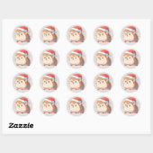 Aardige Kersthamster met Kerstmannenhoed Sticker (Vel)