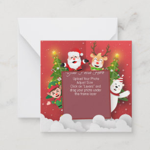 Aardige kerstkaart met eigen tekst notitiekaartje