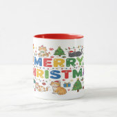 Aardige Kerstkat Mok Cadeau voor Kat Liefhebbers (Midden)